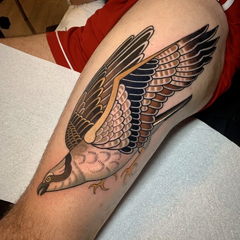 hawk tattoo by tattoo artist dave wah at stay humble tattoo company in baltimore maryland the best tattoo shop in baltimore maryland