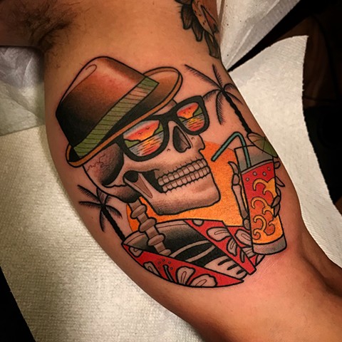 skull tattoo by dave wah at stay humble tattoo company in baltimore maryland the best tattoo shop and artist in baltimore maryland