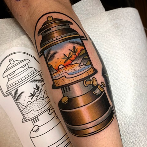 lantern tattoo by tattoo artist dave wah at stay humble tattoo company in baltimore maryland the best tattoo shop in baltimore maryland
