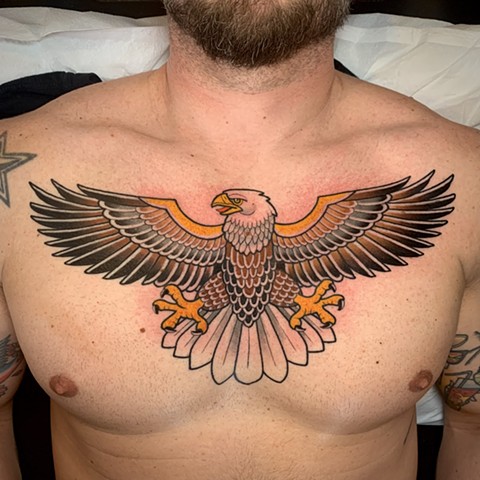 Eagle tattoo by tattoo artist dave wah at stay humble tattoo company in baltimore maryland the best tattoo shop in baltimore maryland