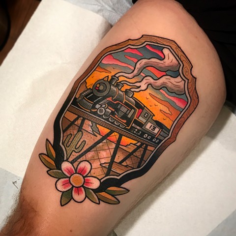 train tattoo by dave wah at stay humble tattoo company in baltimore maryland the best tattoo shop and artist in baltimore maryland