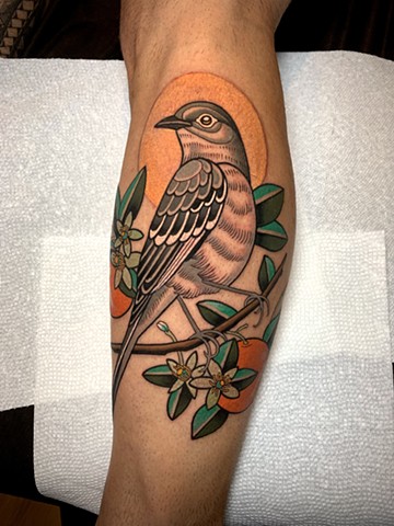 mockingbird tattoo by tattoo artist dave wah at stay humble tattoo company in baltimore maryland the best tattoo shop in baltimore maryland