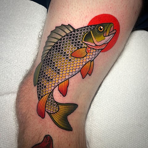 yellow perch tattoo by dave wah