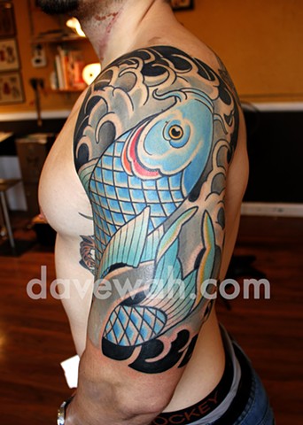 koi fish tattoo by dave wah at stay humble tattoo company in baltimore maryland the best tattoo shop in baltimore maryland