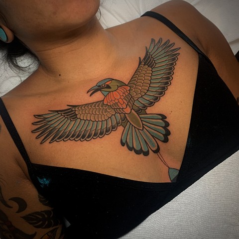 trinidad motmot tattoo by tattoo artist dave wah at stay humble tattoo company in baltimore maryland the best tattoo shop in baltimore maryland