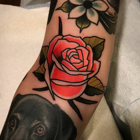 rose tattoo by tattoo artist dave wah at stay humble tattoo company in baltimore maryland the best tattoo shop in maryland and east coast
