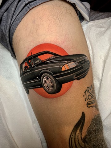 car tattoo by tattoo artist dave wah at stay humble tattoo company in baltimore maryland the best tattoo shop in baltimore maryland