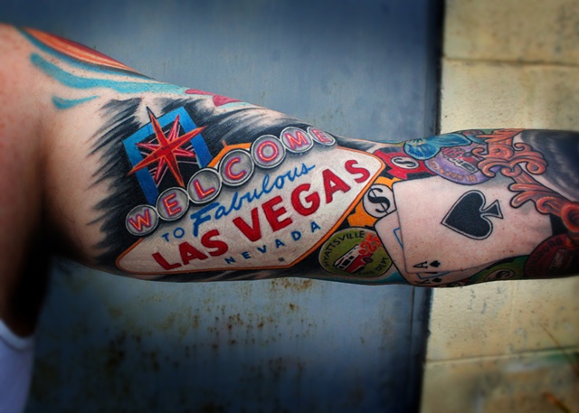 Ken's welcome to las vegas sign tattoo