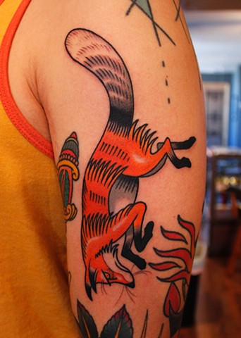 fox tattoo by dave wah at stay humble tattoo company in baltimore maryland the best tattoo shop in baltimore maryland