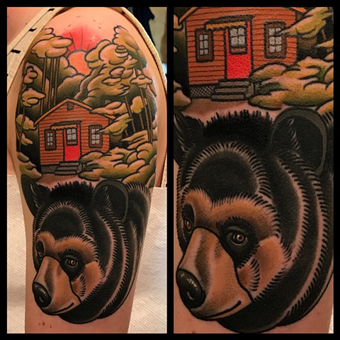 bear tattoo by dave wah at stay humble tattoo company in baltimore maryland the best tattoo shop and artist in baltimore maryland