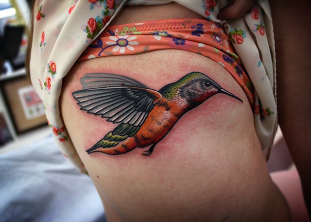 hummingbird tattoo by dave wah