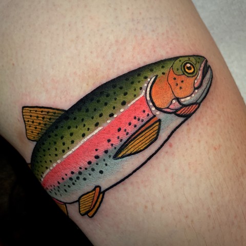 RAINBOW TROUT TATTOO BY DAVE WAH