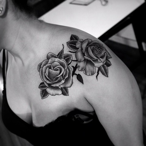 rose tattoo by dave wah at stay humble tattoo company in baltimore maryland