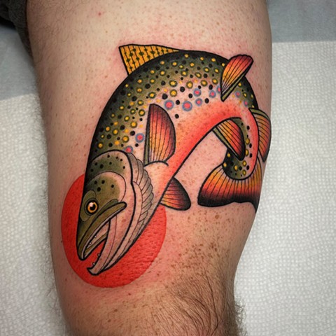 trout tattoo by dave wah