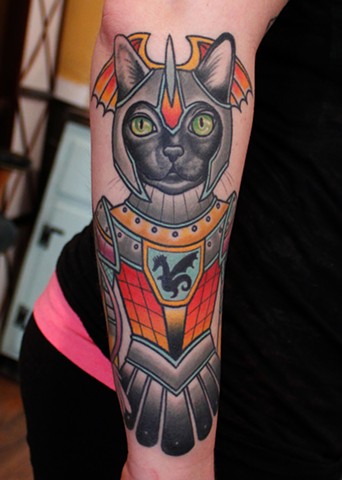soldier cat tattoo by dave wah at stay humble tattoo company in baltimore maryland the best tattoo shop in baltimore maryland