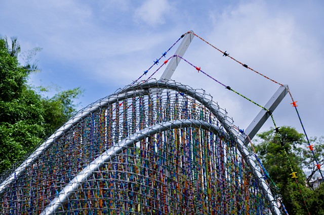 Detail view of Aya Rodriguez-Izumi’s Gate: 3 (2025). Commissioned by Singapore Art Museum for Singapore Biennale 2025: pure intention. Image courtesy of Singapore Art Museum.