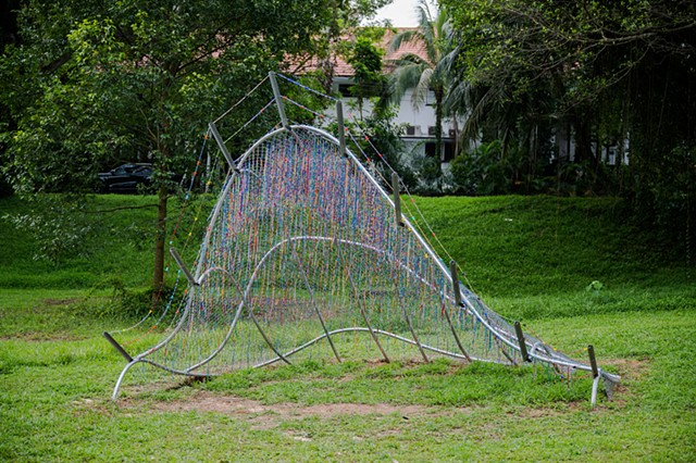 Installation view of Aya Rodriguez-Izumi’s Gate: 3 (2025). Commissioned by Singapore Art Museum for Singapore Biennale 2025: pure intention. Image courtesy of Singapore Art Museum.