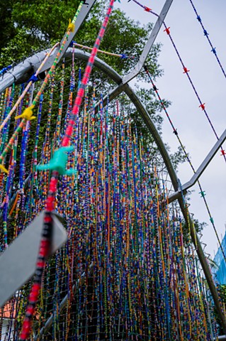 Detail view of Aya Rodriguez-Izumi’s Gate: 3 (2025). Commissioned by Singapore Art Museum for Singapore Biennale 2025: pure intention. Image courtesy of Singapore Art Museum.
