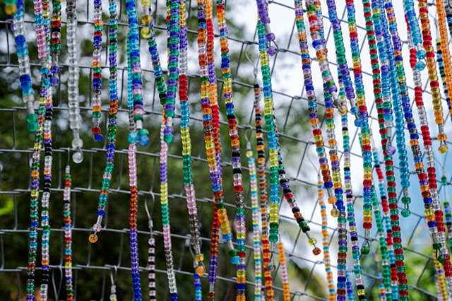 Detail view of Aya Rodriguez-Izumi’s Gate: 3 (2025). Commissioned by Singapore Art Museum for Singapore Biennale 2025: pure intention. Image courtesy of Singapore Art Museum.