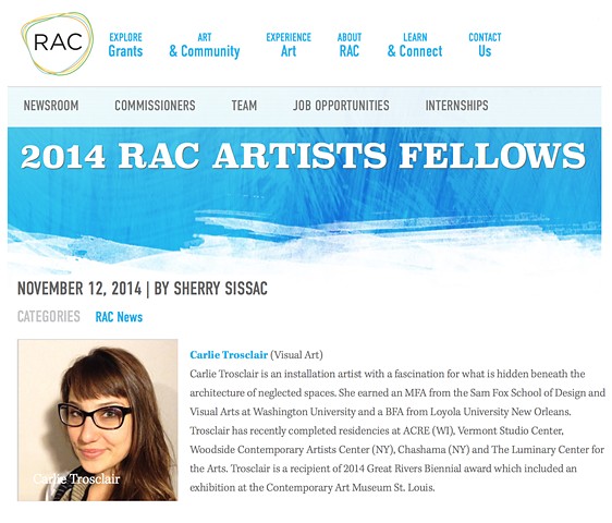 RAC Artist Fellows
November 2014
