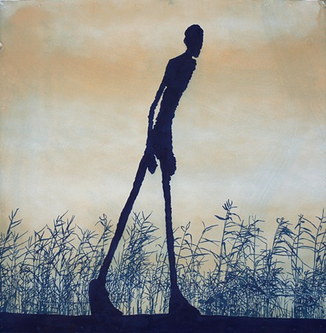 Giacometti in tall grass