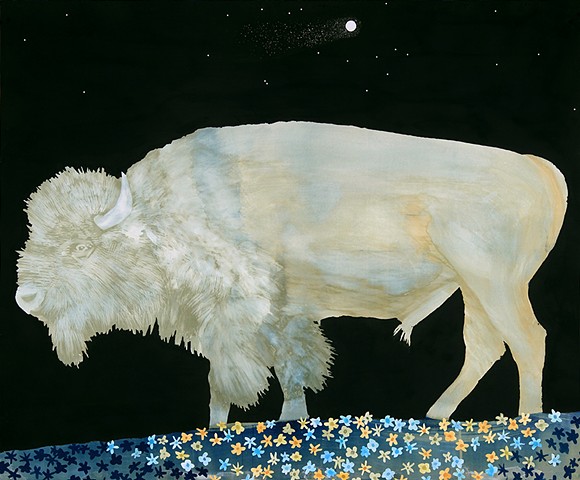bathed in comet light (white buffalo)