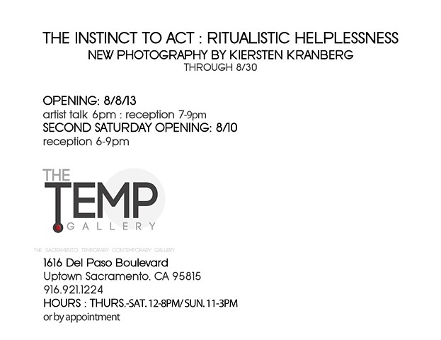 The Instinct to Act : Ritualistic Helplessness Show Postcard Back