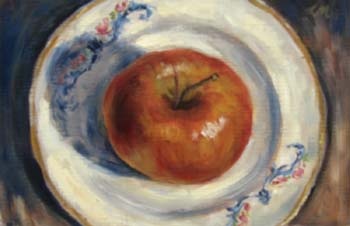 "Apple on Antique Plate"