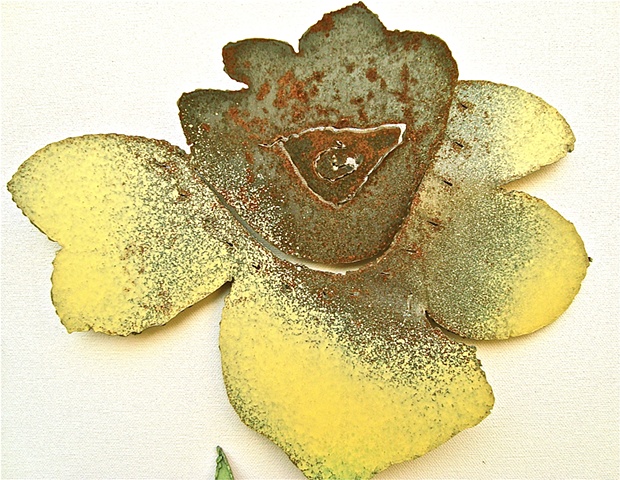 Detail of painted steel flower