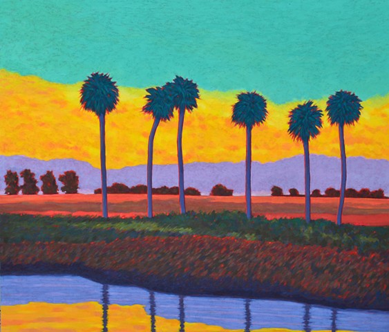 Florida Artist Gary Borse Acrylic Painting Sunset Serenade
