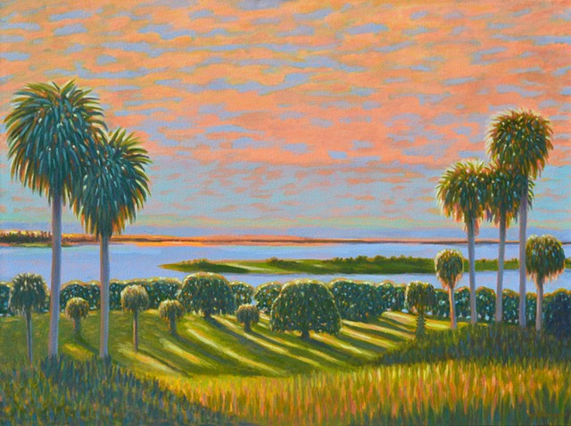 Electric Sunrise by Florida Artist Gary Borse is available at Plum Contemporary Art Gallery, St Augustine, FL