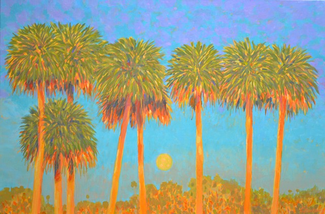 Sunset Moonrise by Florida Artist Gary Borse is available at Lombard Contemporary Art at the Hyatt Grand Cypress Hotel in Orlando, FL