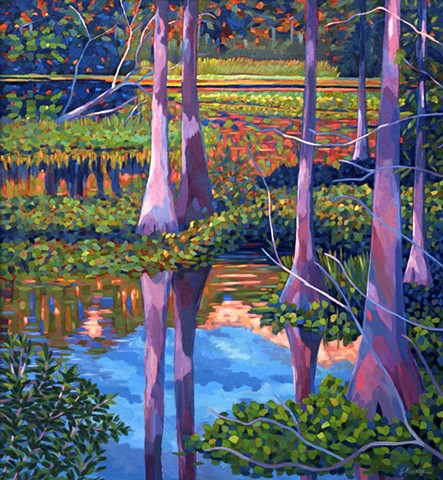 Mystic River painted by  Florida Artist Gary Borse, Collection of the State of Florida