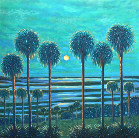 Nocturne painted by Florida Artist Gary Borse is available at Burns Gallery in Sarasota, FL