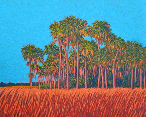 Florida artist Gary Borse abstract acrylic painting Sunblast available at Hollingsworth Gallery Palm Coast Florida
