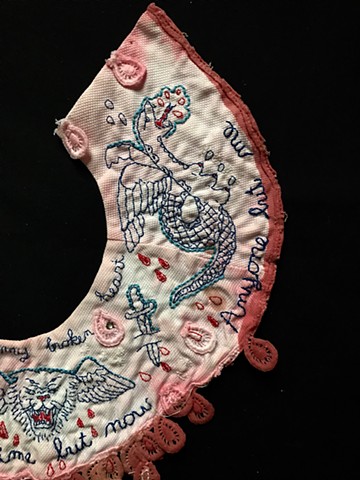 vintage collar with tattoo inspired embroidery