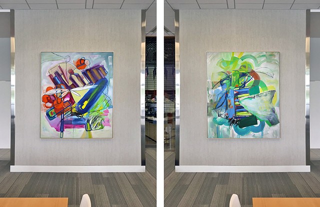 Installation view of "Study 13, Variation 4" and
“Study 10, Variation 3”
