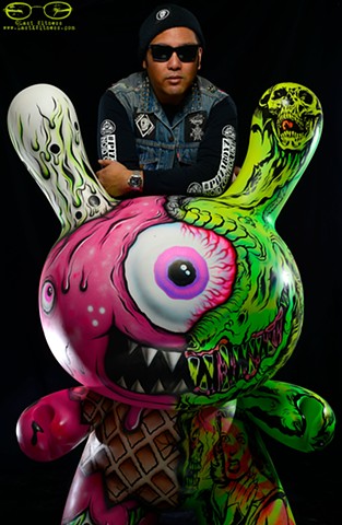 Lamour Supreme with his Kid Robot Dunny collaboration with Buff Monster