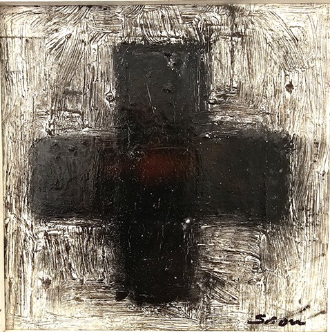 Cross, Plus Sign, oil painting black and white painting