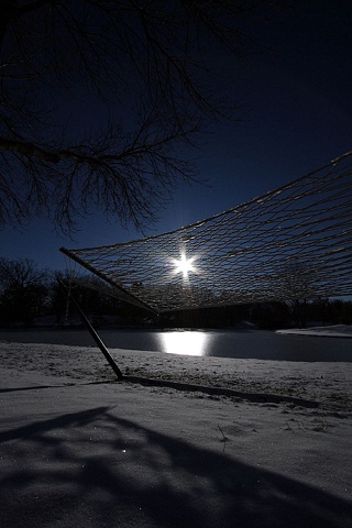 a hammock in the snow...