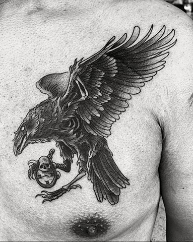 Crow Sketch Waterproof Temporary Tattoos Body Transfer Fake Tattoo Black  Sticker | eBay