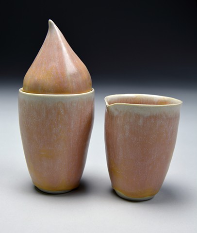 Sherbet Cream and Sugar Set Pottery Clay Porcelain