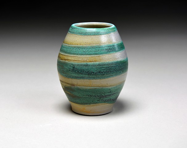 Bronze Stripe Vase Soda Fired Pottery Clay Porcelain 