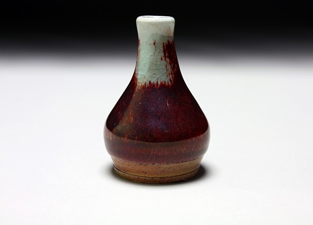 Cranberry Bud Vase Sode Fired Clay Pottery Stoneware Cone 10 