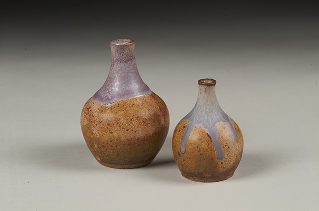 Bottle Pair Reduction Fired Cone 10 Pottery Clay Ceramics