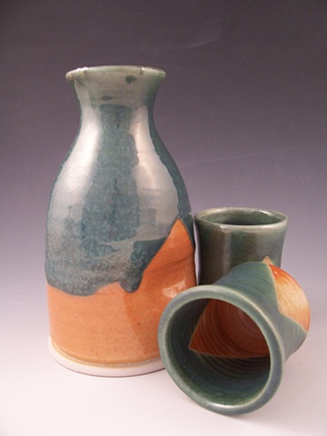 Sake Set in Oribe