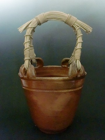Wood Fired Basket with Cane Handle
