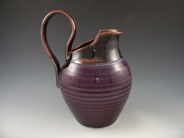 Pitcher in Plum with Temmoku Interior