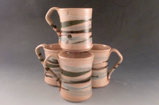 Mugs In Shino with color stripes