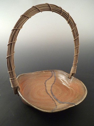 Named A River Runs Through It, Basket with Rattan Handle
